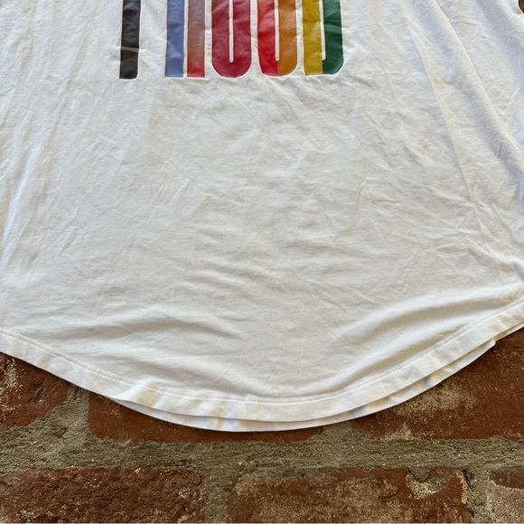 RARE Lululemon Proud & Present Women's White Rainbow Muscle Tank Top Size 12 - Picture 6 of 16